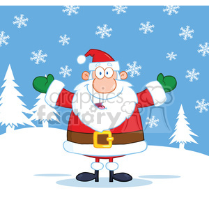 6659 Royalty Free Clip Art Happy Santa Claus With Open Arms For Hugging