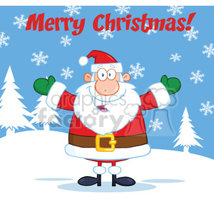 Merry Christmas Greeting With Santa Claus