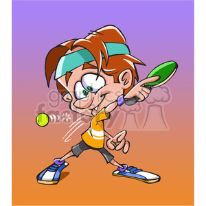 cartoon tennis male player