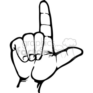   The image shows a hand making a sign with the index finger extended and the thumb extending across the palm, while the other fingers are curled down. This hand gesture is a representation of a letter in American Sign Language (ASL). In ASL, this specific hand shape corresponds to the letter 