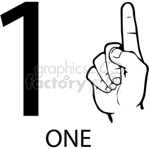 American Sign Language Clipart-sign language number 1 outline