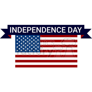 Clipart image of the American flag with 'Independence Day' text above.