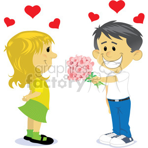 Boy And Girl Dating Cartoon Vector Clipart 3936 Graphics Factory