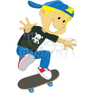 boy skateboarding clip art image