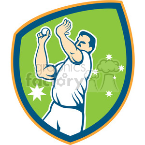 AUSSIE cricketplayer bowling front SHIELD