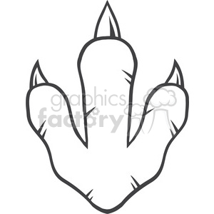 cartoon funny animal animals paw+print paws footprint raptor black+white