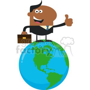 8367 Royalty Free RF Clipart Illustration The Best African American Manager On The World Flat Style Vector Illustration