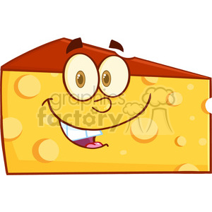 Royalty Free RF Clipart Illustration Smiling Wedge Of Cheese Cartoon Character