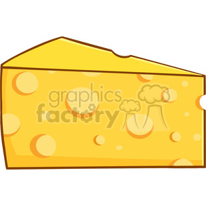   Royalty Free RF Clipart Illustration Cartoon Wedge Of Yellow Cheese 