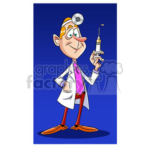 doug the cartoon doctor holding a hypodermic needle