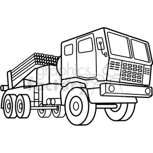 military armored mobile missle strick vehicle outline