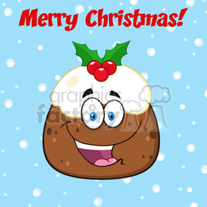 Festive Cartoon Christmas Pudding