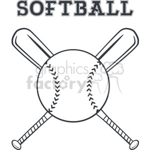 Softball Over Crossed Bats Logo Design Vector Illustration With Text Isolated On White Background Clipart Royalty Free Gif Jpg Png Eps Svg Ai Pdf Clipart 400158 Graphics Factory
