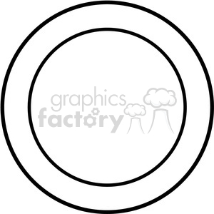 This clipart image features two black concentric circles on a white background. The circles have varying thickness, with the outer circle being slightly thicker than the inner circle.