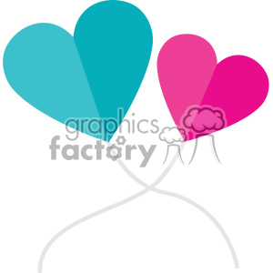 two heart balloons svg cut files vector valentines die cuts clip art