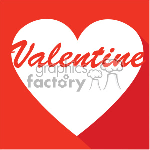 heart with valentine vector art flat design