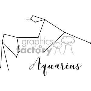 Clipart image of the Aquarius constellation with the word 'Aquarius' written below it in stylized font.