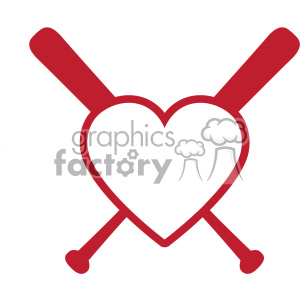 baseball bat heart love monogram svg cut file vector