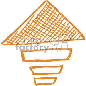 This image is a sketch-style depiction of a funnel diagram represented in an orange color. The funnel has multiple levels, with a grid-patterned top segment gradually narrowing down to lower segments.