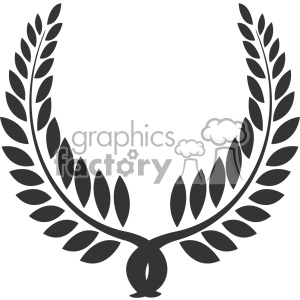 Black laurel wreath clipart symbol, traditionally associated with victory, achievement, and honor.