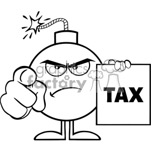 A clipart image of an angry cartoon bomb holding a sign with the word 'TAX'. The bomb character has a lit fuse, signifying urgency or danger related to taxes.