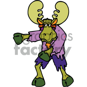 Cartoon Zombie Moose