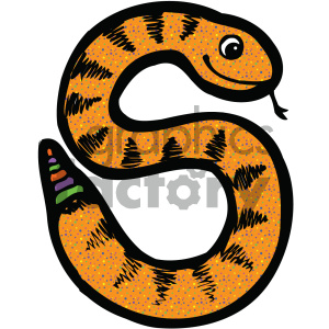 Cartoon Snake Forming Letter S