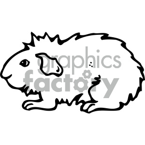   The image is a black and white clipart illustration of a guinea pig. 