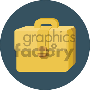 briefcase circle background vector flat icon