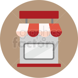 retail store icon with brown circle background