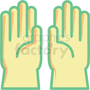 rubber gloves flat vector icon