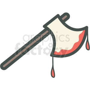 halloween axe dripping blood vector icon image