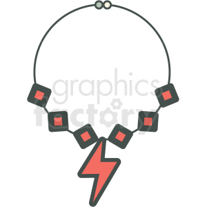 rock n roll necklace vector icon image