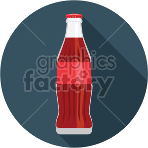 soda pop bottle on circle background flat icons