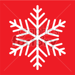 snowflake on red background vector rf clip art