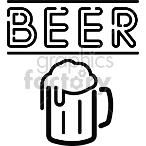 beer neon sign vector icon