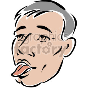 Cartoon Man Sticking Out Tongue