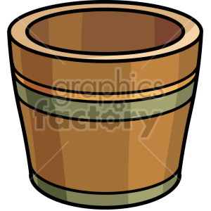 This clipart image depicts an empty brown plant pot with a simplistic design.