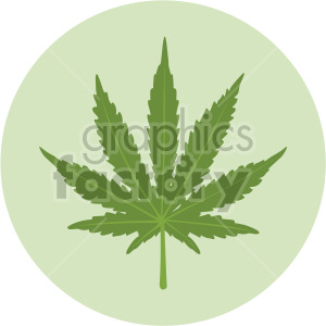 marijuana leaf on green circle background
