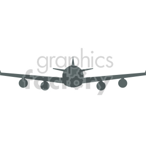 commercial airplane front view vector