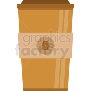 Illustration of a disposable coffee cup with a coffee bean icon.