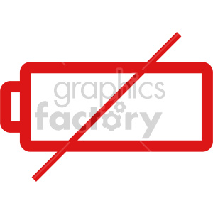 battery dead red thin outline vector