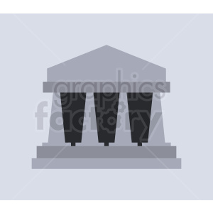 A simple vector illustration of a classical government or courthouse building with columns.