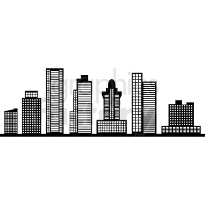 black miami city skyline vector no label