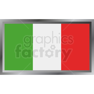 The image is a simple, flat design of the flag of Italy. It consists of three vertical bands of equal size, with green on the hoist side, followed by white and red.
