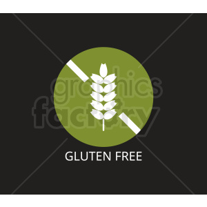 green gluten free symbol on black background