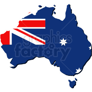 australian flag and country outline vector
