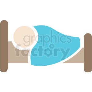 white person sleeping in bed color icon vector