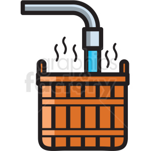 basket with hot water vector icon clipart