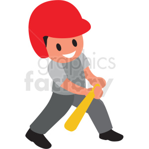 cartoon boy bunting baseball
